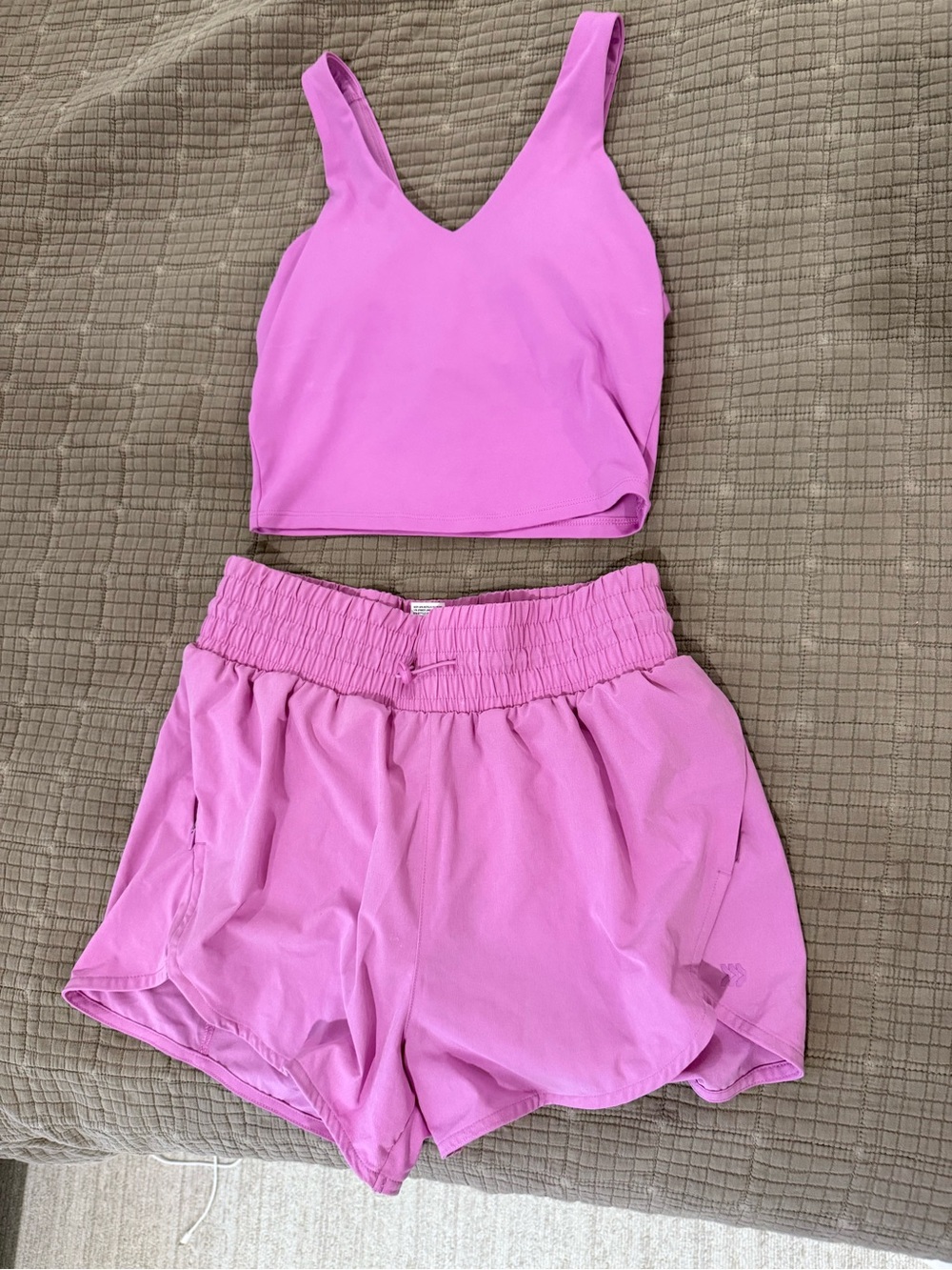 all in motion Pink Active Crop Tank and Shorts Set